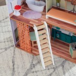 Casuta de papusi din lemn Marlow Dollhouse EZ Kraft Assembly cu lumini sunete si pat rabatabil Kidkraft